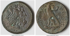 PTOLEMAIC EGYPT. Ptolemy III (246-222 BC). AE tetrobol (38mm, 39.94 gm, 11h). Fine, possible bronze disease. Alexandria, 4th series. Horned head of Ze...