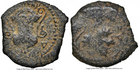 JUDAEA. Roman Procurators. Valerius Gratus (AD 15-26). AE prutah (15mm, 4h). NGC (ungraded) Choice Fine. Jerusalem, dated Year 4 (AD 17/18). KAICAP, c...