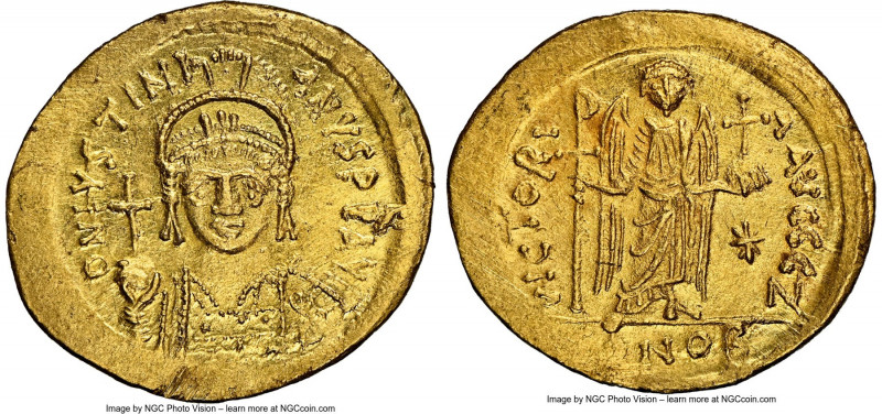 Justinian I the Great (AD 527-565). AV solidus (21mm, 4.46 gm, 7h). NGC MS 4/5 -...