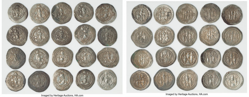 ANCIENT LOTS. Oriental. Sasanian Kingdom. Lot of twenty (20) AR drachms. Fine-VF...