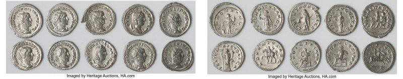 ANCIENT LOTS. Roman Imperial. Lot of ten (10) AR antoniniani. Choice VF-Choice X...