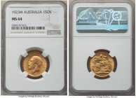 George V gold Sovereign 1923-M MS64 NGC, Melbourne mint, KM29. AGW 0.2355 oz. 

HID09801242017

© 2022 Heritage Auctions | All Rights Reserved