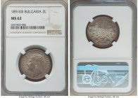 Ferdinand I 2 Leva 1891-KB MS62 NGC, Kremnitz mint, KM14. 

HID09801242017

© 2022 Heritage Auctions | All Rights Reserved