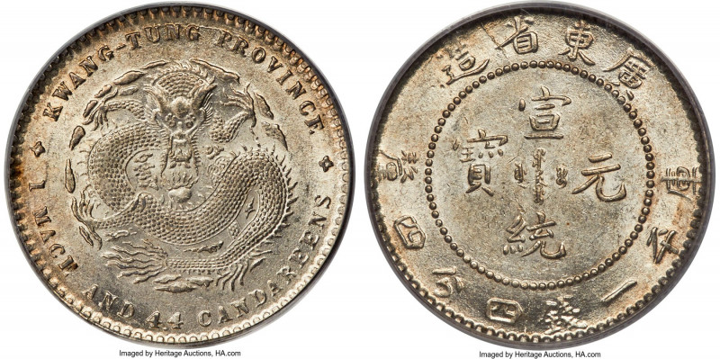 Kwangtung. Hsüan-t'ung 20 Cents ND (1909-1911) AU55 PCGS, KM-Y205, L&M-139. Cons...