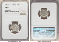 French Colony 10 Cents 1901 MS64 NGC, Paris mint, KM9. Displaying radiating near-gem surfaces and draped in a dove-gray patina. 

HID09801242017

...