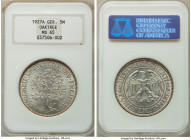 Weimar Republic "Oaktree" 5 Mark 1927-A MS65 NGC, Berlin mint, KM56, J-331. Lustrous gem with lilac toning and goldenrod periphery. 

HID09801242017...