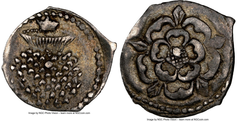 James I 1/2 Penny ND (1604-1615) AU55 NGC, Second Coinage, S-2663. 0.27gm. 

H...