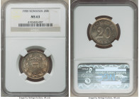 Carol I 20 Bani 1900 MS63 NGC, Brussels mint, KM30. First-class strike and sheathed in peach toning. 

HID09801242017

© 2022 Heritage Auctions | ...