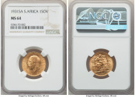 George V gold Sovereign 1931-SA MS64 NGC, Pretoria mint, KM-A22, S-4405. AGW 0.2355 oz. 

HID09801242017

© 2022 Heritage Auctions | All Rights Re...