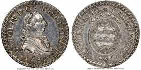 Charles IV silver "Proclamation" Medal Of 2 Reales 1789 MS62 NGC, Jerez de la Frontera mint, Herrera-53. 27mm. CAROL IV D G HISP ET IND R 1789 His lau...
