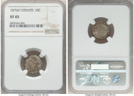 British Colony. Victoria 10 Cents 1876-H XF45 NGC, KM11. A moderately handled piece, dressed in a cabinet tone and showing impressive amounts of luste...