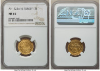 Ottoman Empire. Mahmud II gold Surre Altin AH1223 Year 16 (1808/1809) MS66 NGC, KM621. An exquisite selection boasting exceptional luster and definiti...