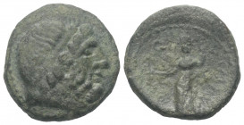 Sizilien. Syrakus. Unter römischer Herrschaft.

 Bronze. Nach 212 v. Chr.
Vs: Bärtiger Kopf des Serapis mit atef-Krone rechts.
Rs: Isis mit Sistru...