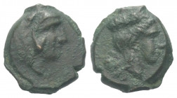 Sizilien. Thermai Himeraiai.

 Bronze. Ca. 420 - 410 v. Chr.
Vs: Kopf des jugendlichen Herakles mit Löwenfell rechts.
Rs: Kopf der Hera mit Polos ...