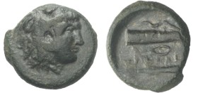 Königreich Makedonien. Alexander III. der Große (336 - 323 v. Chr.).

Bronze. Ca. 325 - 310 v. Chr. Ungesicherte makedonische Münzstätte.
Vs: Kopf ...