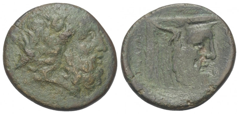 Akarnanien. Oiniadai.

 Bronze. Ca. 219 - 211 v. Chr.
Vs: Zeuskopf rechts.
R...