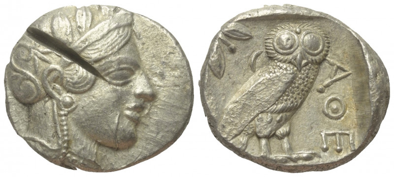 Attika. Athen.

 Tetradrachme (Silber). Ca. 454 - 404 v. Chr.
Vs: Kopf der At...