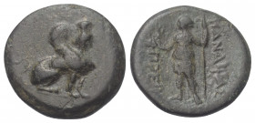 Pamphylien. Perge.

 Bronze. Ca. 260 - 230 v. Chr.
Vs: Sphinx nach rechts sitzend.
Rs: Artemis mit Kranz und Szepter nach links stehend.

18 mm....