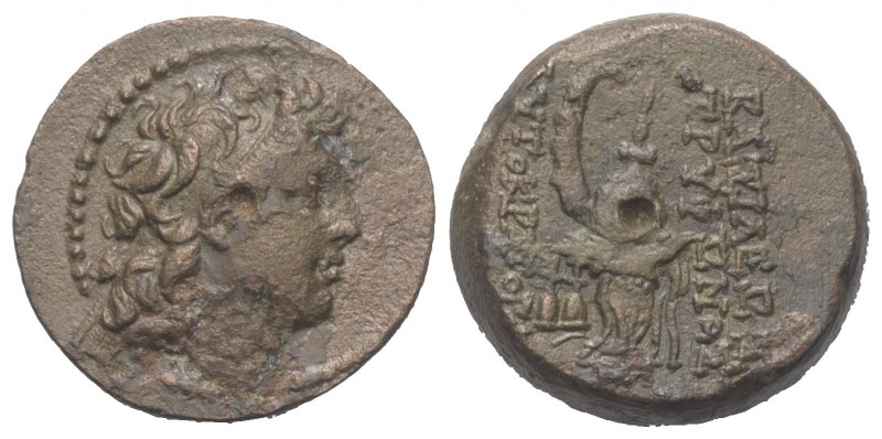 Seleukidisches Königreich. Tryphon (142 - 138 v. Chr.).

 Bronze.
Vs: Kopf mi...