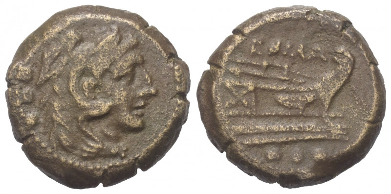 Anonyme Prägungen.

 Uncia. 280 - 211 v. Chr. Rom.
Vs: Kopf des Herkules nach...