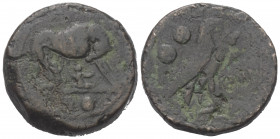 Anonyme Prägungen.

 Sextans (Kupfer). 217 - 215 v. Chr. Rom.
Vs: Stillende Wölfin und Zwilling; im Abschnitt zwei Kügelchen. 
Rs: ROMA. Adler, st...