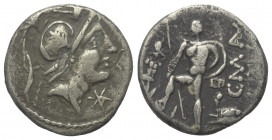C. Poblicius Malleolus.

 Denar (Silber). 96 v. Chr. Rom.
Vs: Kopf des Mars mit Helm rechts, darüber Hammer, davor Wertzeichen.
Rs: C MAL. Nackter...