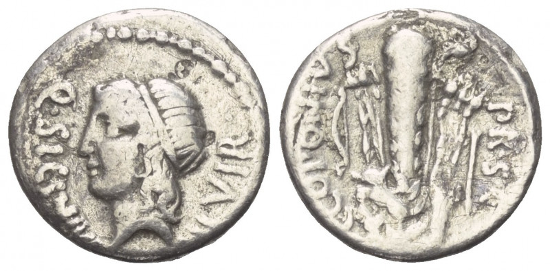 Q. Sicinius.

 Denar (Silber). 49 v. Chr. Feldmünzstätte des Pompeius im Osten...