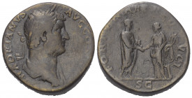 Hadrianus (117 - 138 n. Chr.).

 Sesterz. 134 - 138 n. Chr. Rom.
Vs: HADRIANVS AVG COS III P P. Kopf mit Lorbeerkranz rechts.
Rs: FORTVNAE REDVCI....