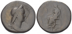 Sabina (gest. 136 n. Chr.).

 Sesterz. 128 - 136 n. Chr. Rom.
Vs: SABINA AVGVSTA HADRIA[NI AVG P P]. Drapierte Büste rechts.
Rs: VESTA / S - C. Ve...