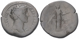 Marcus Aurelius (161 - 180 n. Chr.).

 Sesterz. 145 n. Chr. Rom.
Vs: AVRELIVS CAESAR AVG PII F. Kopf rechts.
Rs: TR POT COS II / S - C. Fides mit ...