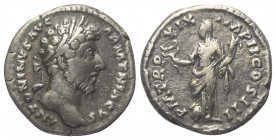 Marcus Aurelius (161 - 180 n. Chr.).

 Denar (Silber). 164 - 165 n. Chr. Rom.
Vs: ANTONINVS AVG ARMENIACVS. Kopf mit Lorbeerkranz rechts.
Rs: P M ...