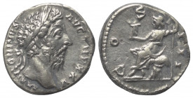 Marcus Aurelius (161 - 180 n. Chr.).

 Denar (Silber). 170 - 171 n. Chr. Rom.
Vs: M ANTONINVS AVG TR P XXV. Kopf mit Lorbeerkranz rechts.
Rs: COS ...