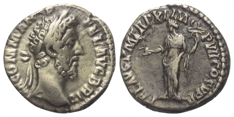 Marcus Aurelius (161 - 180 n. Chr.).

 Denar (Silber). 185 n. Chr. Rom.
Vs: M...