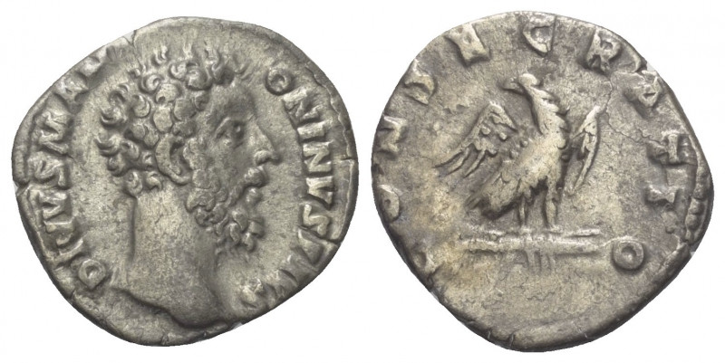 Marcus Aurelius (161 - 180 n. Chr.). Divus Marcus Aurelius.

 Denar (Silber). ...