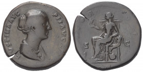 Faustina II. (gest. 176 n. Chr.).

 Sesterz (Bronze). 154 - 156 n. Chr. Rom.
Vs: FAVSTINA AVG PII AVG FIL. Drapierte Büste rechts.
Rs: CONCORDIA /...