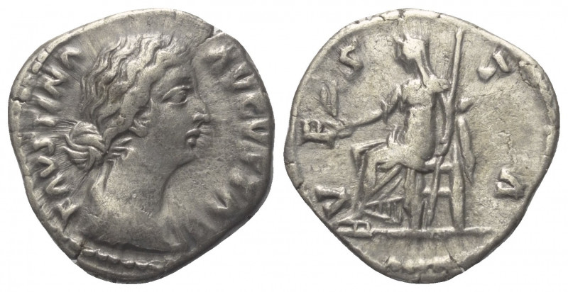 Faustina II. (gest. 176 n. Chr.).

 Denar (Silber). 161 - 164 n. Chr. Rom.
Vs...