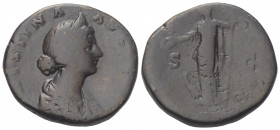 Faustina II. (gest. 176 n. Chr.).

 Sesterz (Bronze). 161 - 164 n. Chr. Rom.
Vs: FAVSTINA AVGVSTA. Drapierte Büste mit Diadem rechts.
Rs: [IVNONI ...