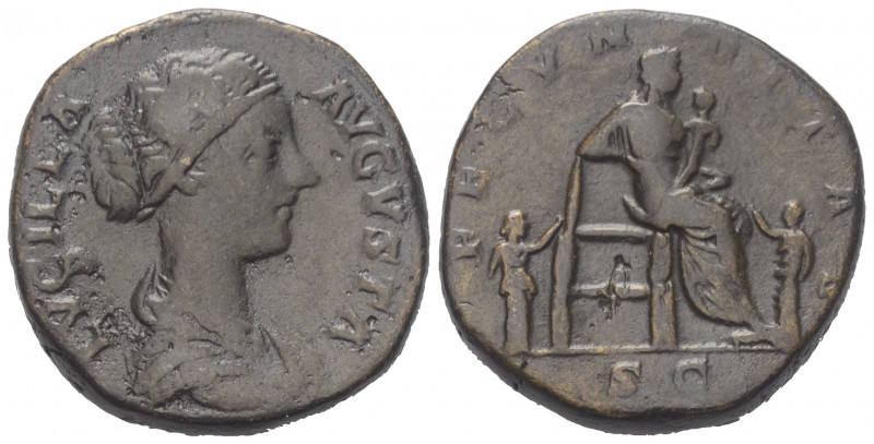Lucilla (gest. 181 n. Chr.).

 Sesterz. 161 - 166 n. Chr. Rom.
Vs: LVCILLA AV...