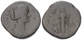 Lucilla (gest. 181 n. Chr.).

 Sesterz. 161 - 169 n. Chr. Rom.
Vs: LVCILLA AVGVSTA. Drapierte Büste rechts.
Rs: [IVNO REGINA] / S - C. Juno mit Pa...