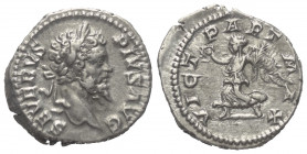 Septimius Severus (193 - 211 n. Chr.).

 Denar (Silber). 202 - 210 n. Chr. Rom.
Vs: SEVERVS PIVS AVG. Kopf mit Lorbeerkranz rechts.
Rs: VICT PART ...