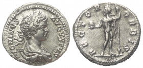 Caracalla (197 - 217 n. Chr.).

 Denar (Silber). 201 - 206 n. Chr. Rom.
Vs: ANTONINVS AVGVSTVS. Büste mit Lorbeerkranz, Paludament und Panzer recht...