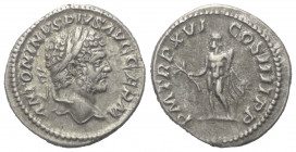 Caracalla (197 - 217 n. Chr.).

 Denar (Silber). 213 n. Chr. Rom.
Vs: ANTONINVS PIVS AVG GERM. Kopf mit Lorbeerkranz rechts.
Rs: P M TR P XVI COS ...