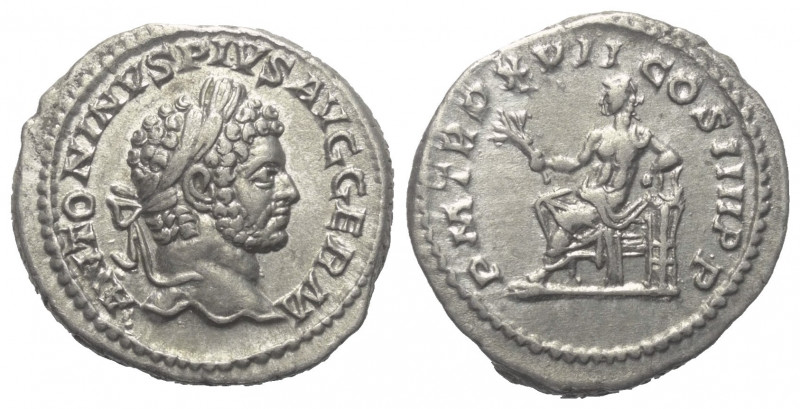 Caracalla (197 - 217 n. Chr.).

 Denar (Silber). 214 n. Chr. Rom.
Vs: ANTONIN...