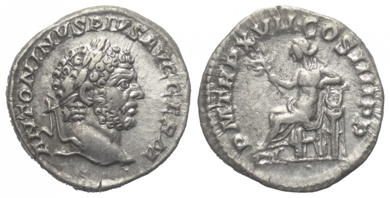 Caracalla (197 - 217 n. Chr.).

 Denar (Silber). 214 n. Chr. Rom.
Vs: ANTONIN...