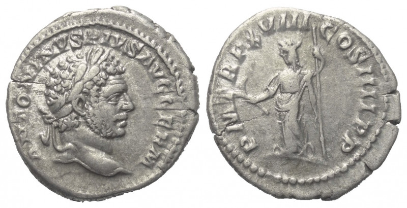 Caracalla (197 - 217 n. Chr.).

 Denar (Silber). 215 n. Chr. Rom.
Vs: ANTONIN...