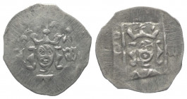 Neuböhmen (Oberpfalz). Wenzel IV. (1378 - 1419).

 Pfennig (Silber). Erlangen.
Vs: Gekrönter Kopf über Zinnenmauer zwischen E - W.
Rs: Gekrönter K...