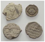 Siegel, Plomben, Tesserae - Lots.


Byzantinische Siegel.

Lot (4 Stück): Follis; 6. - 13. Jhdt n. Chr.

Fast sehr schön - sehr schön.

Verka...