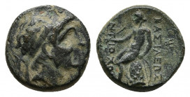 SELEUKID KINGDOM. Antiochos III Megas.(Circa 223-187 BC). Ae. 3.79 g. 14.3 mm.