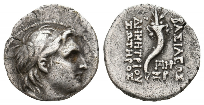 SELEUKID KINGDOM. Demetrios I Soter (162-150 BC). AR Drachm. 3.88 g. 17.85 mm.