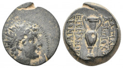 SELEUKID KINGDOM. Antiochos VI Dionysos (144-142 BC). Ae. 8.16 g. 21.20 mm.